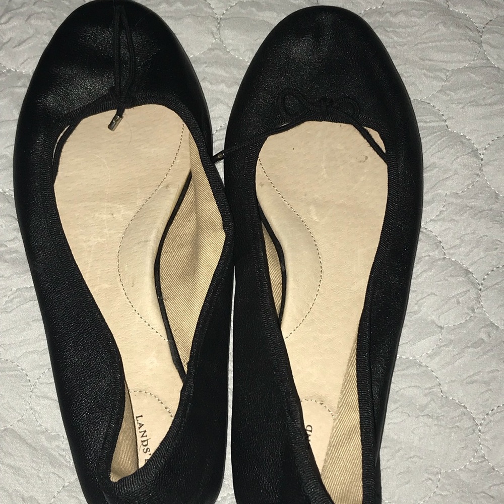 Lands end leather ballet flats